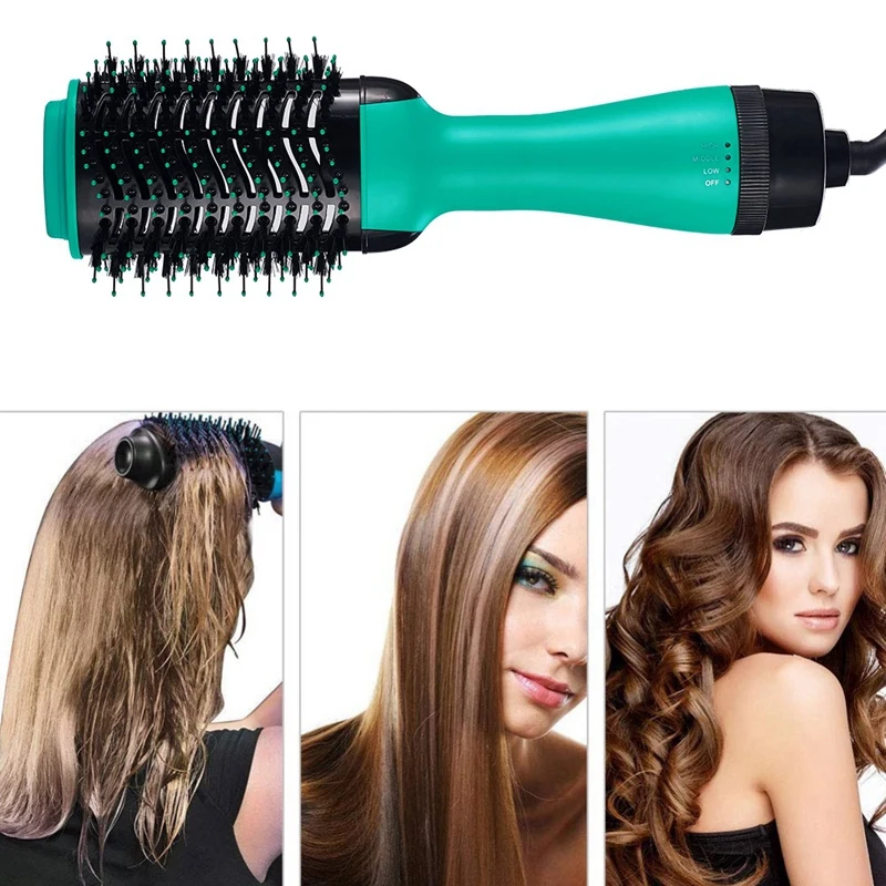 HOT!New 2 In 1 Multifunctional Hair Dryer Rotating Hair Brush Roller Rotate Styler Comb Straightening Curling Hot Air Comb