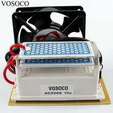 10 Гц/ч портативный генератор озона машина с вентилятором долгий срок службы керамика плиты озонатор воды, воздуха стерилизовать очиститель