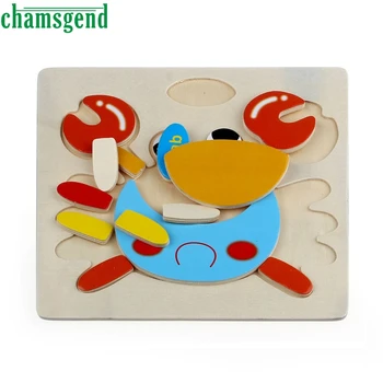 

3D Toy Puzzle Wooden Cute Crab Puzzle Educational Developmental Baby Kids Training Toy 2019 Hot Sale New