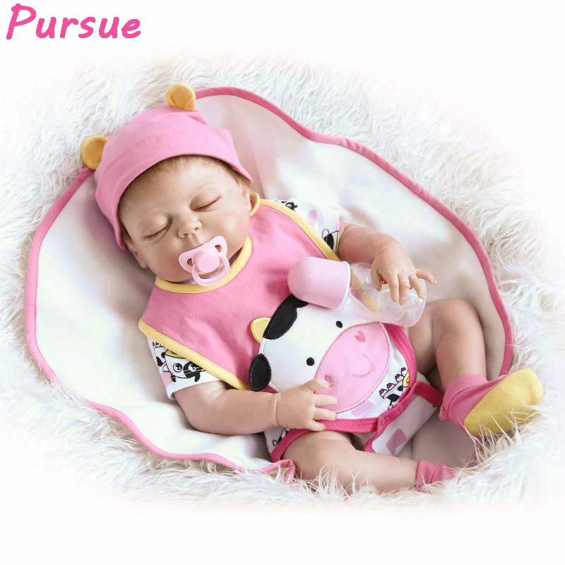 

Pursue Newborn Reborn Babies Dolls Vinyl Silicone Dolls Toys for Children American Girl Dolls Birthday Gift for Sale 22"/57cm