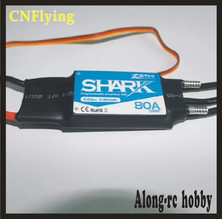 ztw shark 20A 40A 50A 60 70 80A водонепроницаемый бесщеточный ESC для лодки с системой водяного охлаждения RC модель лодки