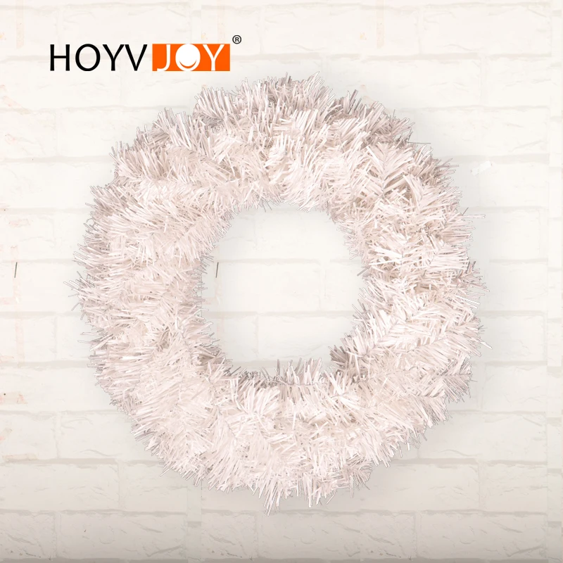 HOYVJOY рождественские белые венки ПВХ праздничные украшения ручной работы