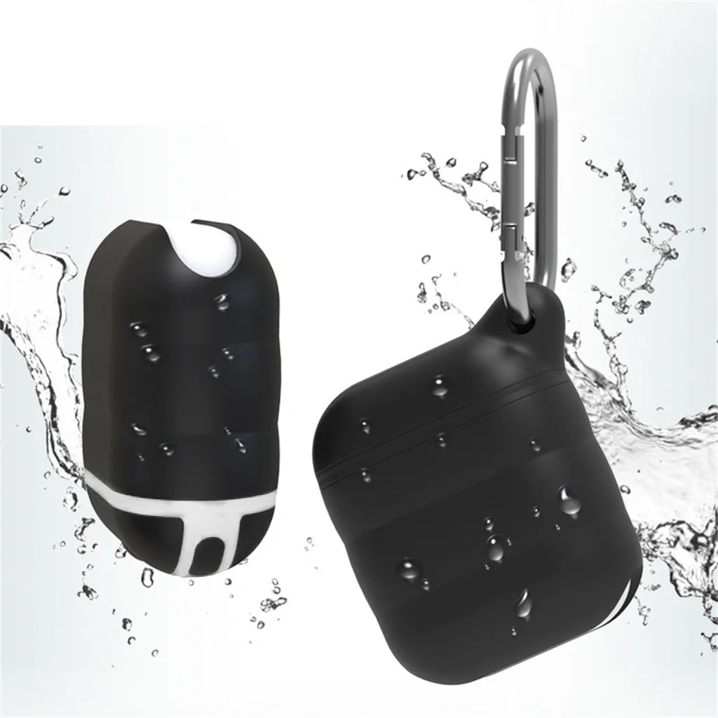 Waterproof For AirPods Silicone Case Cover Protective Silicone Anti-lost Protective Cover Skin Case For Apple Air Pods