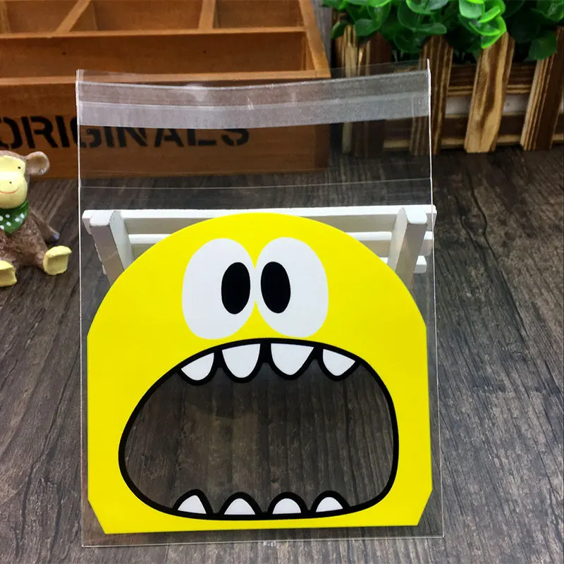 

50pcs/lot Cute Funny Big Mouth Monster Plastic Bag Cookie Candy Gift Packaging Bags OPP Self Adhesive Kids Birthday Party Favors