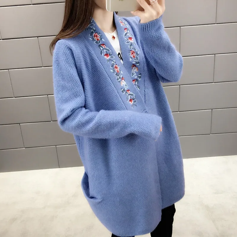 

Long Cardigan Female 2019 Spring Autumn Fashion Long Sleeve Tricot Cardigan Women Sweater Jacket Winter Tops Coat