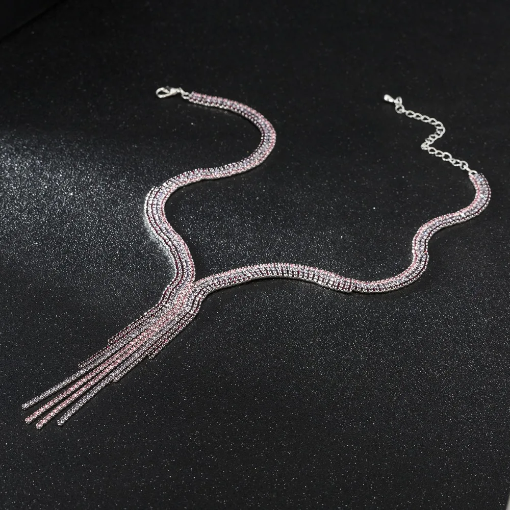 Женский свитер цепочка ожерелье многоцветный дизайн кристалл кулон ожерелье s ювелирные изделия аксессуары Прямая поставка N388
