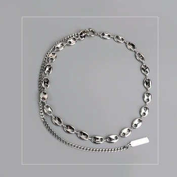 

White Gold Pig Nose clavicle chain Layered Necklace choker Jewelry Korea Necklace White gold Neckless