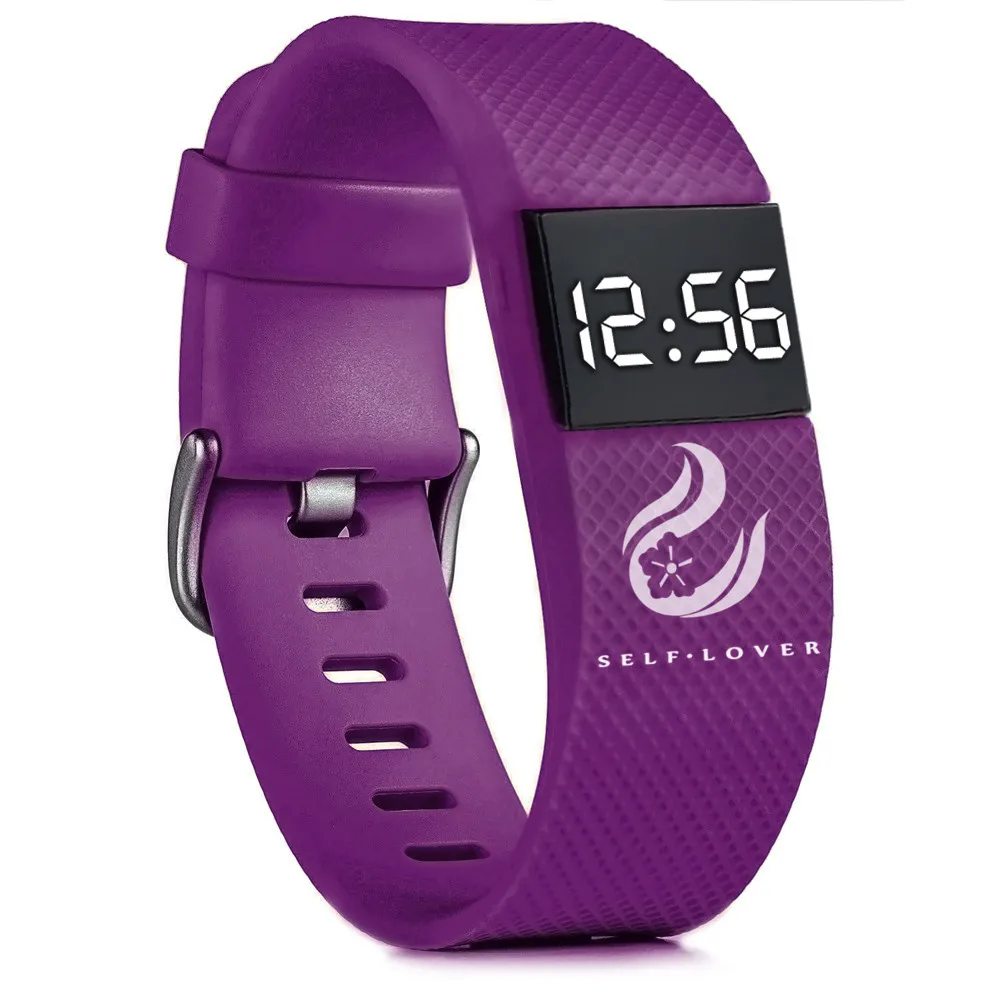 Мужские и женские наручные часы, цифровой светодиодный спортивный силиконовый ремешок, мужские электронные мужские спортивные часы, часы для фитнеса - Цвет: PP