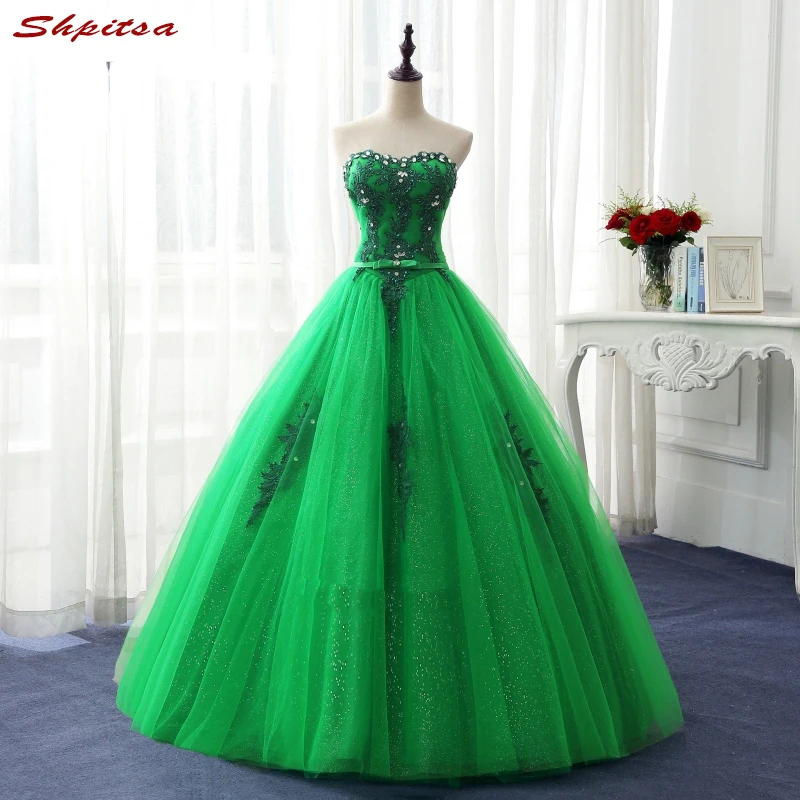 green sweet 16 dresses