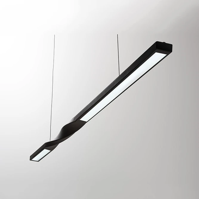 Современная подвеска в виде длинной полоски, оригинальная креативная Минималистичная дизайнерская светодиодная Подвесная лампа для столовой, кухни - Цвет корпуса: black