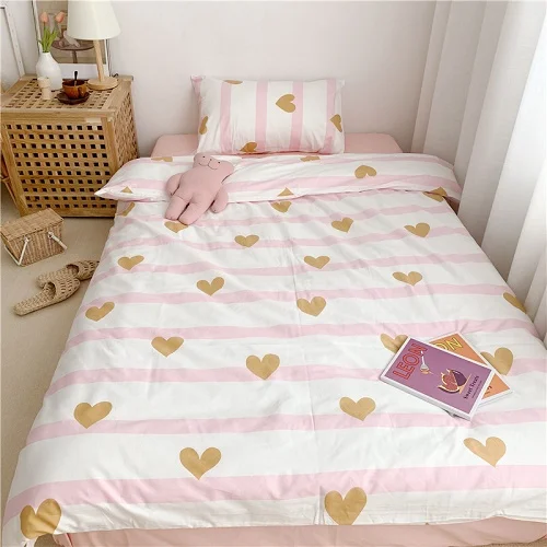 Multi color bedding Queen Twin size Duvet Cover 100%Cotton Bedding Set for Kids Youth Ultra soft bedsheets linen fitted sheet - Цвет: bedding set 4