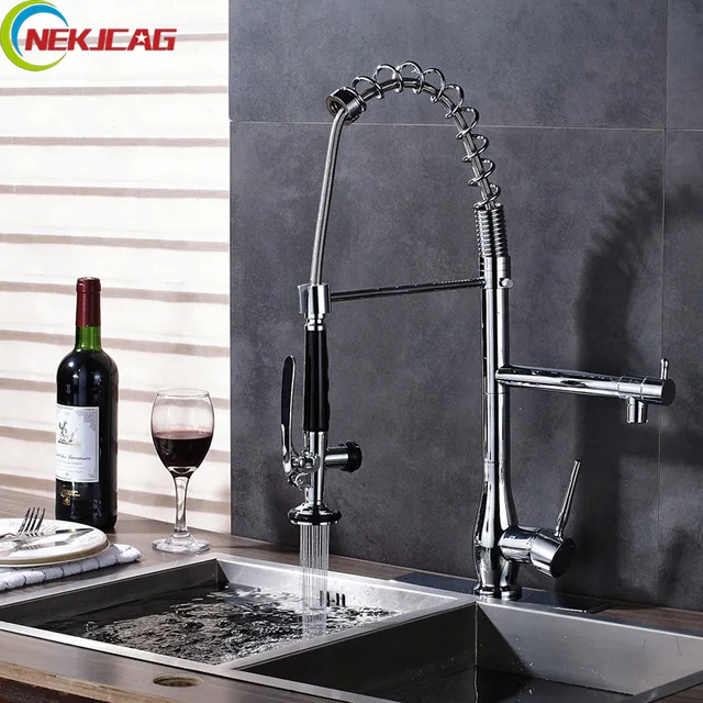 Cheap Rotation Kitchen Sink Faucet Spring Single Handle Pull Down Kitchen Faucet Deck Mounted Mixer Tap Sprayer With Plate Cheap Rotation Kitchen Sink Faucet Spring Single Handle Pull Down Kitchen Faucet Deck Mounted Mixer Tap Sprayer With Plate