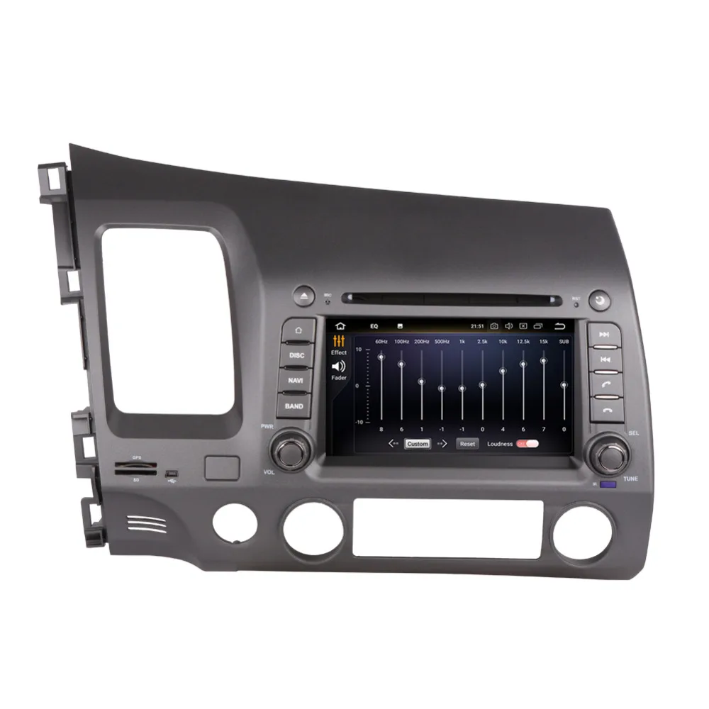 Sale Android 8.0 Octa Core 4GB+32GB Car PC GPS Head Unit For Honda Civic Left Hand Driving 2006 2007 2008 2009 2010 2011 BT WIFI 3G 2