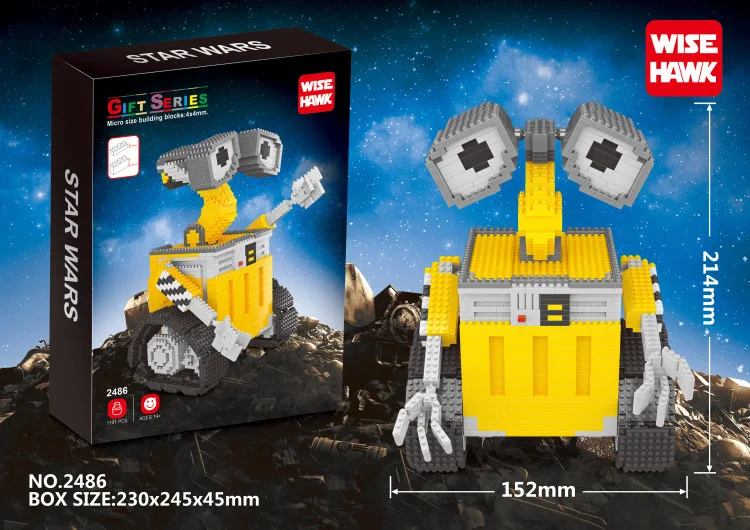 wise hawk mini blocks wall -e 2486-2