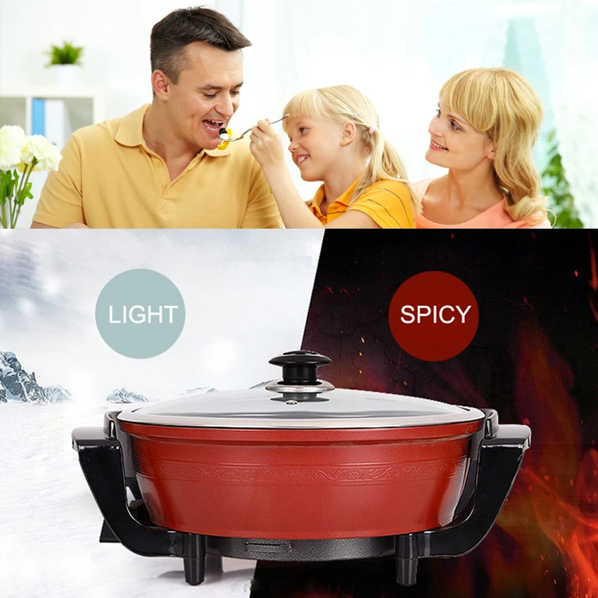 1 шт. 220 В 1500 Вт 6L Высокое качество Электрический многофункциональный Hot Pot плита Yuanyang горшок бытовой антипригарным посуда