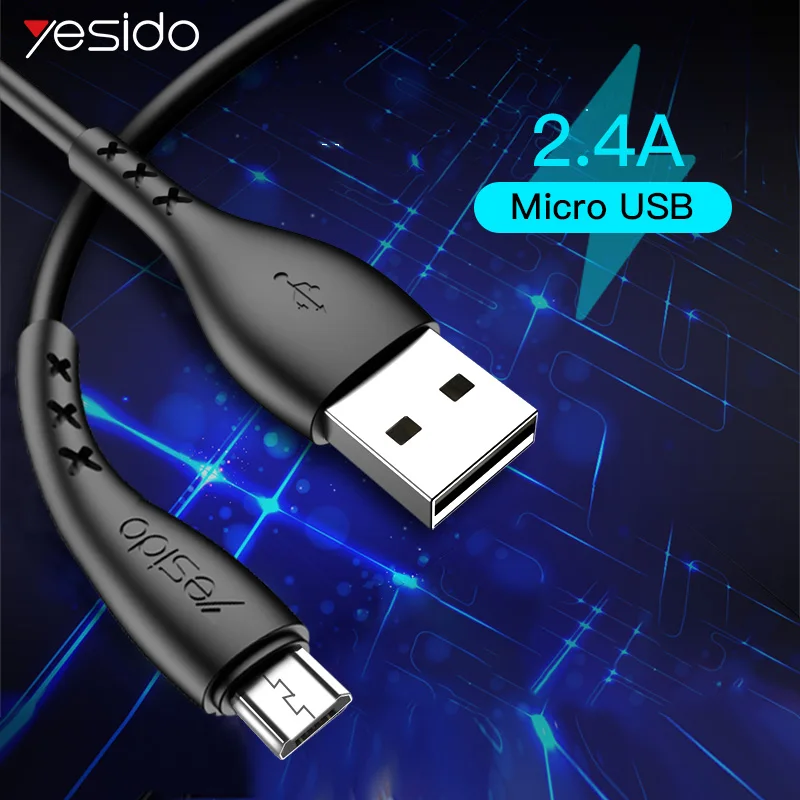 

Yesido CA26 Micro USB Cable Cord 2.4A Quick Charge USB Data Cable For Samsung Xiaomi Huawei Android Phone Tablet USB Cables Wire