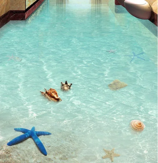 

[Self-Adhesive] 3D Blue Sea Water 44 Non-slip Waterproof Photo Self-Adhesive Floor Mural Sticker WallPaper Murals Print Decal