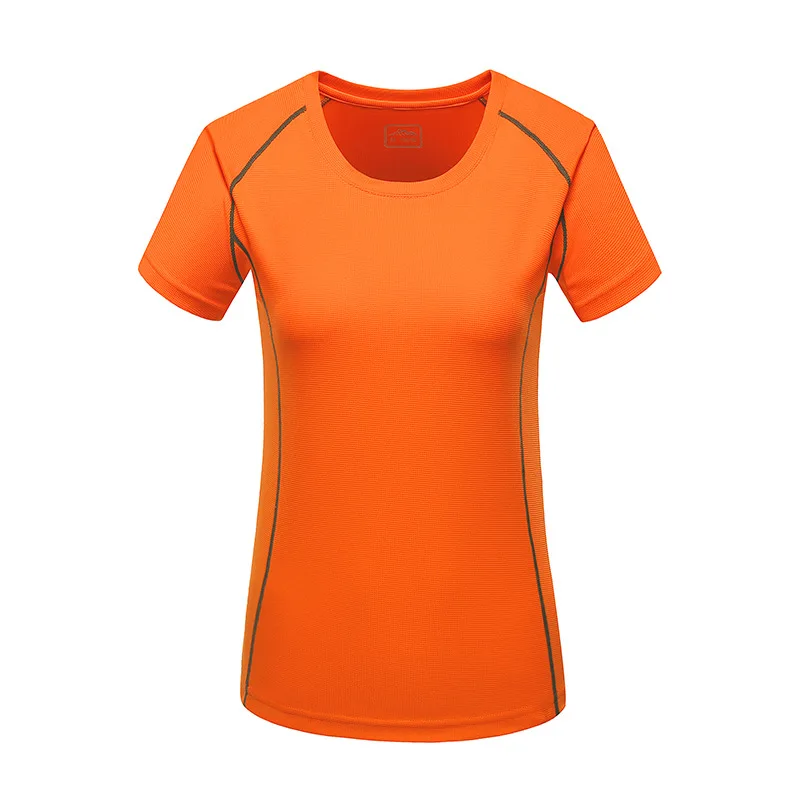 Женская летняя футболка уличная спортивная футболка быстросохнущая анти-УФ Спортивная футболка для отдыха и рыбалки Женская футболка для кемпинга - Цвет: Women Orange