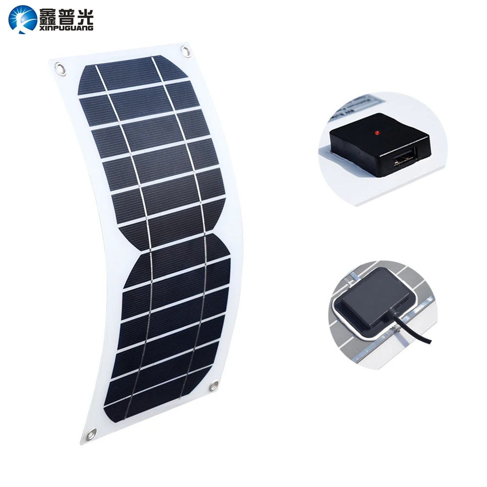 10W 6V Semi-Flexible Solarpanel Solarmodule USB Ladegerät für Handy