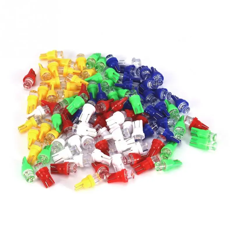 

100 Pcs Car LED Light Bulbs T10 158 194 168 W5W Car LED Light Bulbs Multi-Color Lamp White Blue Red Amber Green Car String New