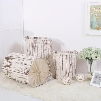 

Waterproof Canvas Laundry Hamper Bag Tree Pattern Clothes Storage Baskets Home clothes barrel kids toy storage laundry basket