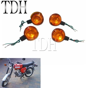 

4 PCS Motorcycle Front & Rear Turn Signal Light Blinker Flasher Amber Lens For Simson S50 S51 S70