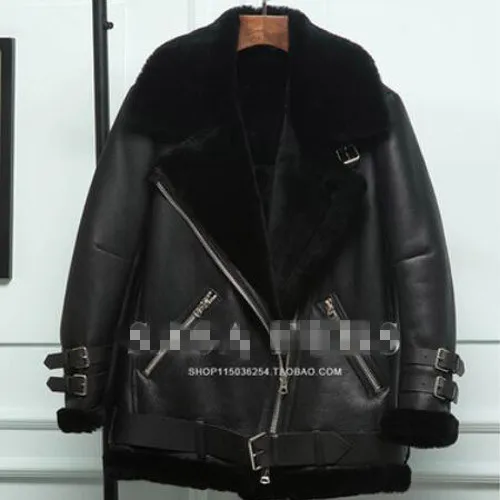 NEW 100% REAL GENUINE SHEARLING SUEDE LEATHER BLACK COAT JACKET FUR WARM XS-6XL NEW 100% REAL GENUINE SHEARLING SUEDE LEATHER BLACK COAT JACKET FUR WARM XS-6XL