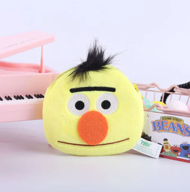 10/Lot 6 Styles Sesame Street Cookie Monster Elmo Bert Big Bird Grover Oscar 14*10CM Plush Doll Bag Soft Gift Retail