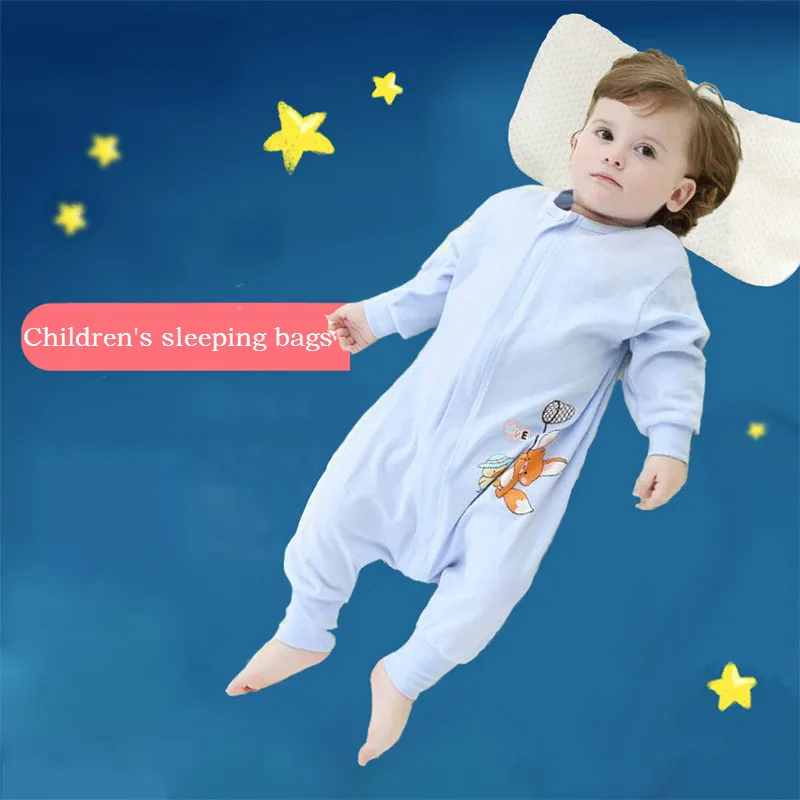 

1-3 years old baby sleeping bags cotton spring and autumn thin section of infants and young children sub-type anti-kick pajamas