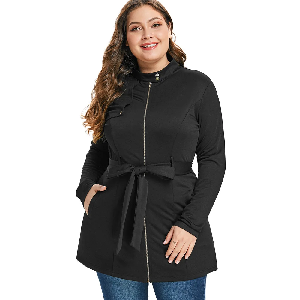 New Women Plus Size Coat Long Sleeve Overcoat Loose Outwear Female