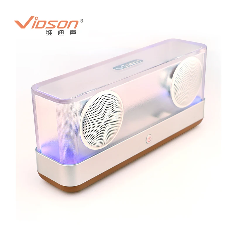 W-king Vidson I30 портативный прозрачный хрустальная Колонка Bluetooth беспроводной 360 градусов стерео динамик с трубкой световой