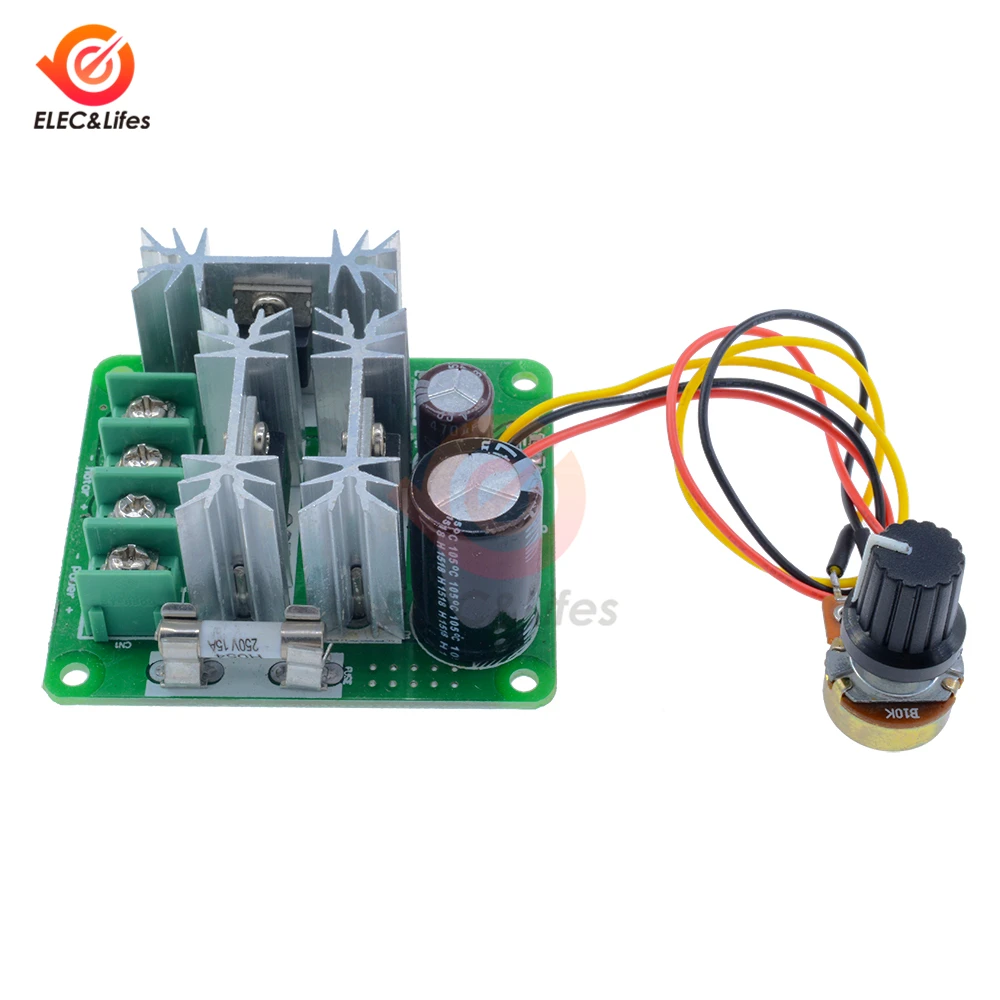 

DC 6-90V 15A Pulse width PWM DC Motor Speed Controller Governor Speed Regulation Switch Drehzahlregler Schalter Low Heat
