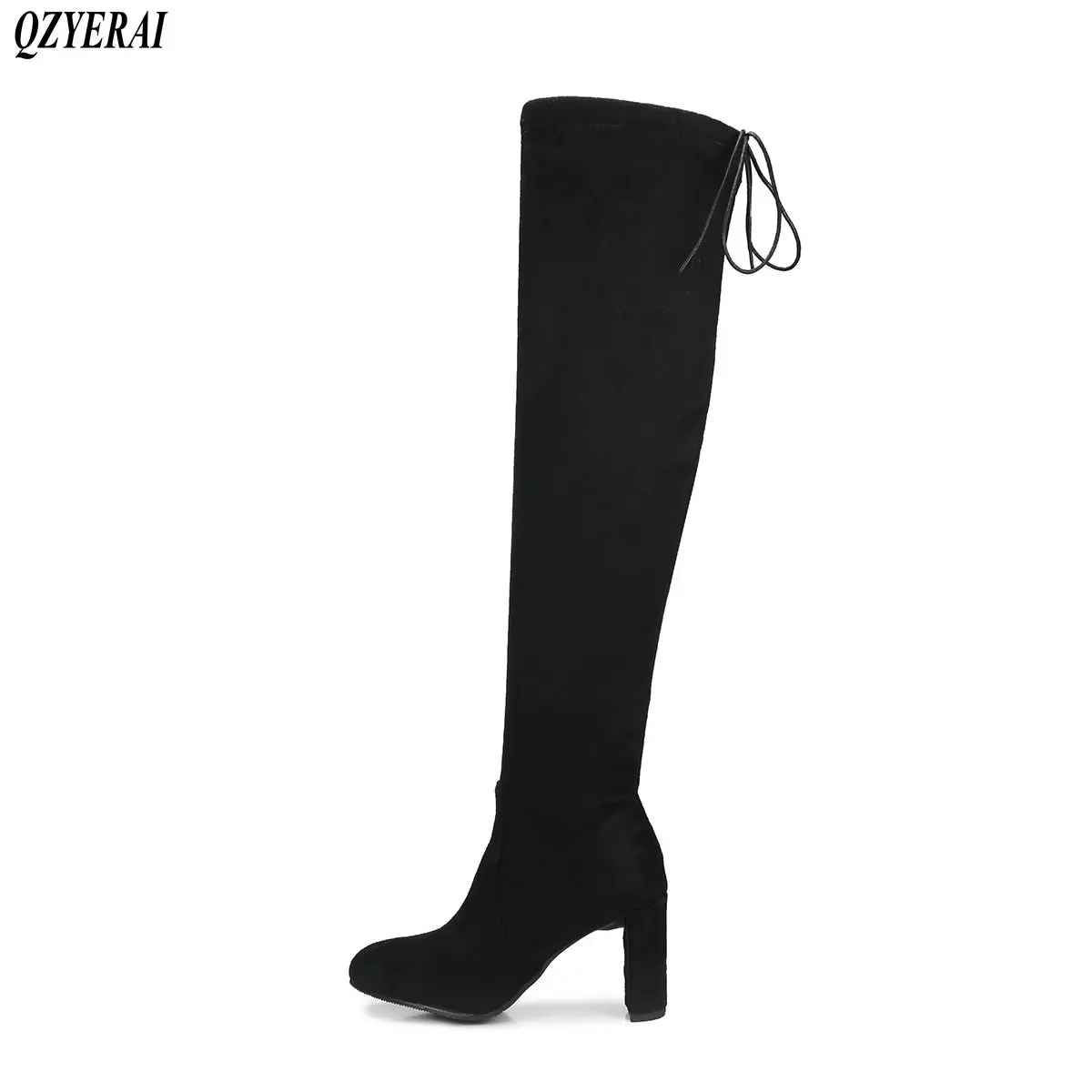 QZYERAI Fall 2018 new fashion women's boots high heels tight elastic over knee boots women's