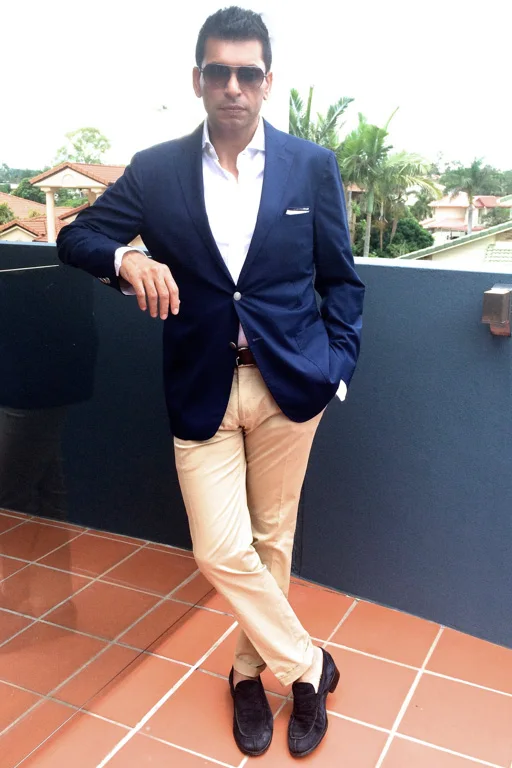 Повседневное Темно-синие блейзер и брюки цвета хаки Slim Fit Для мужчин костюмы Smart Бизнес вечерние пиджак для выпускного Повседневная обувь классический костюм мужской костюм - Цвет: Same As Image