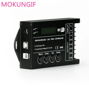 

LED Time Dimmer RGB Controller TC420 TC421 with wifi DC12V-24V 5 Channel Total Output 20A Common Anode Programmable