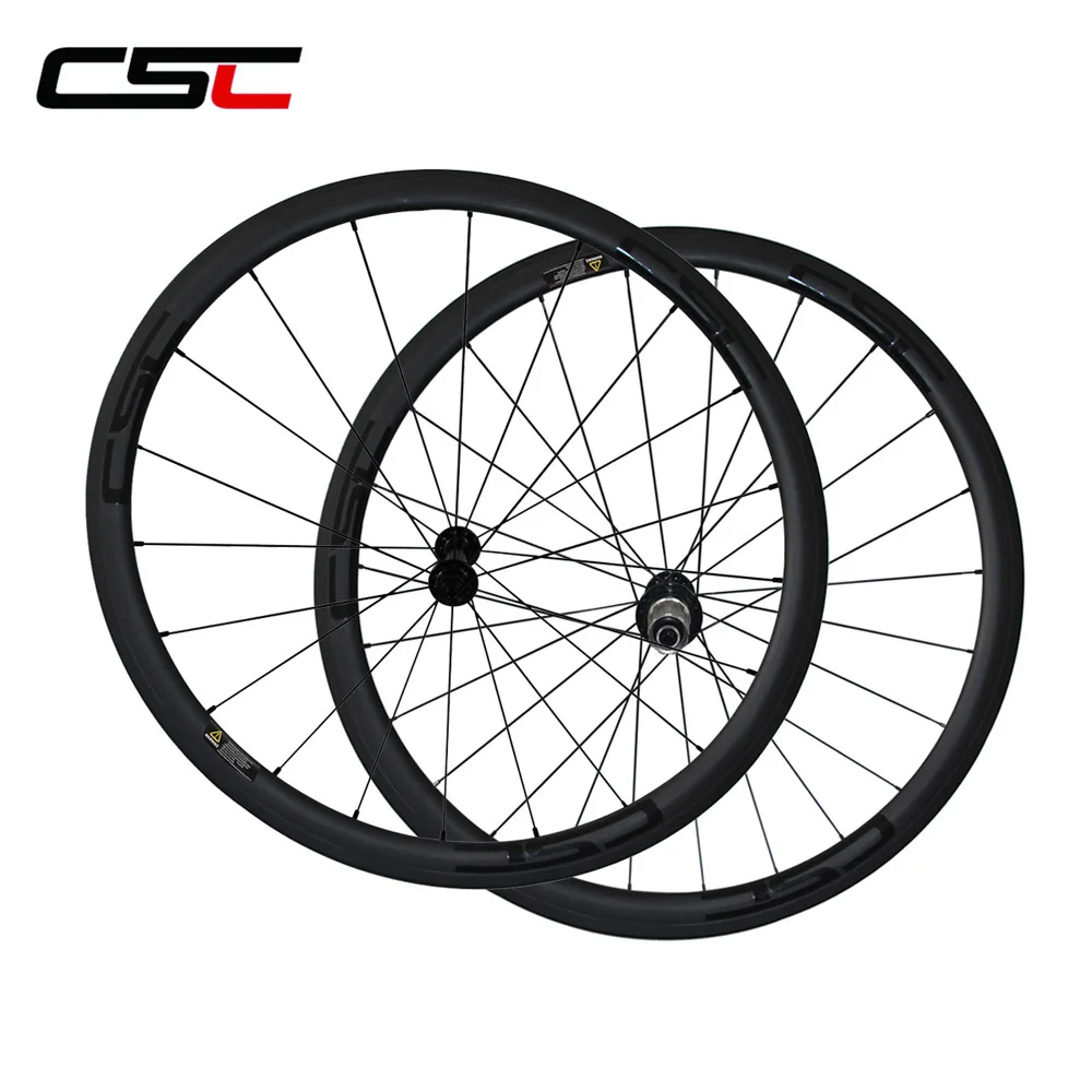 Best CSC only 1420g carbon 38mm clincher Bicycle Racing wheels 23mm width with Powerway R13 hub 0
