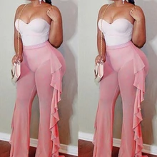 Сетчатые купальники летние женские платья широкие брюки с высокой талией свободные оборки длинные брюки прозрачные купальники