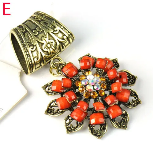 

Fashion flower-shaped scarves jewelry slide pendant charm gift for DIY scarf necklace make accessories ,P748