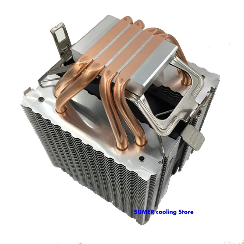 3PIN 4 тепловыми двойной вентилятор Процессор cooler 9 см Doublecooling вентилятор, поддержка AMD, Intel LGA775 1151 1366 2011 Охлаждающий радиатор
