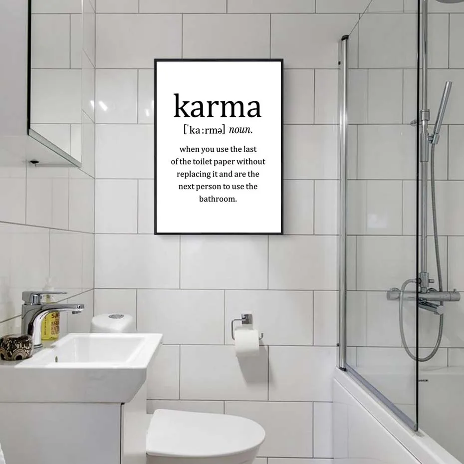 Citations De Vie Interessantes Affiche Imprime Karma Bonheur Toile Peinture Sur Le Mur Art Nordique Photos Pour Salon Decor A La Maison Aliexpress