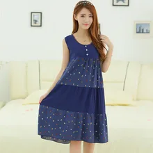 Women’s Sleeveless Nightgown Loose Cotton Silk Night Dress Women’s Sleep Lounge Sleepshirts Nightgowns