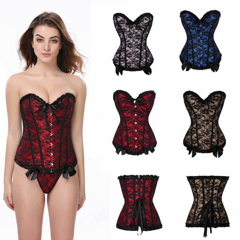 

Sexy Women Steampunk Clothing Gothic Corsets Plus Size Lace Up Boned Overbust Bustier Waist Trainer Body Shaper Corselet S-6XL
