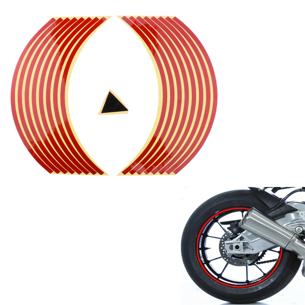 Motorcycle Rim Tape Reflective Wheel Stickers Decals Set Kit 18 inch Red vinyl reflective or non-reflective motorcycle rim tape |