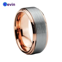 Обручальное вольфрамовое кольцо 8 мм кольцо из розового золота для мужчин и женщин скошенные края