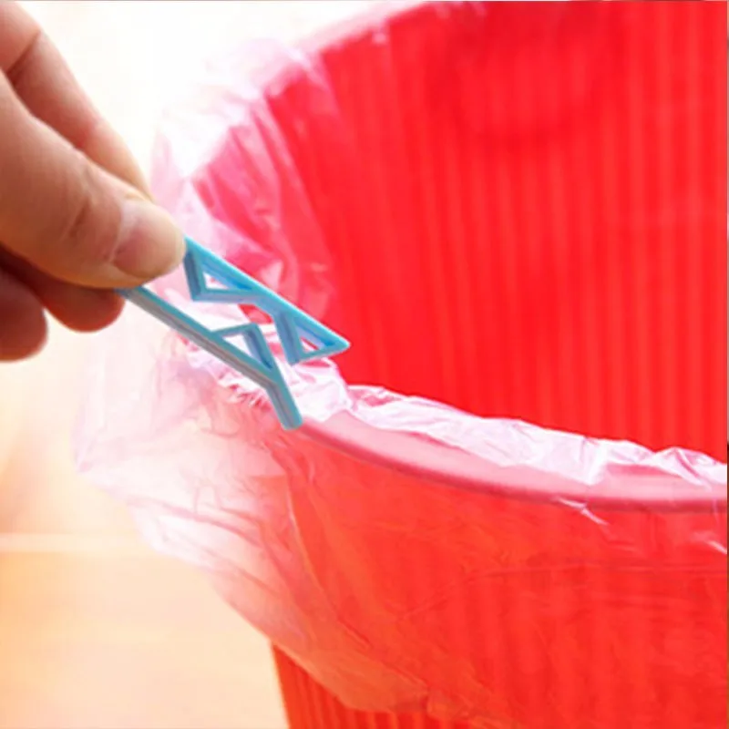 4pcs Rubbish Bag Anti-Slip Waste Basket Can Clip Fixation Clip Practical Garbage Clip Accessories Trash Bag Holder Clamp Home Storage Organization (4)