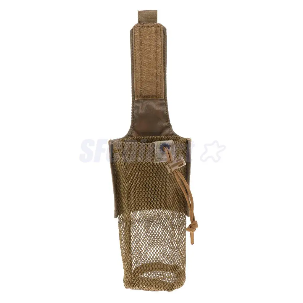 Outdoor Foldable Mesh Water Bottle Carrier Drinking Bottle Pouch Molle Bag Holder for Hunting Fishing Vest Belt