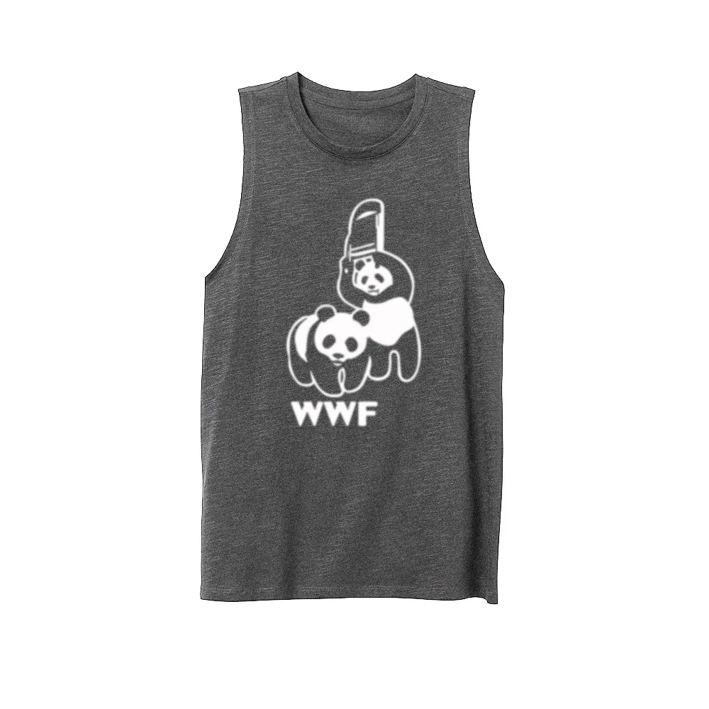 Womens WWF Funny Panda Bear Workout Fitness Casual Tank Vest Sleveless Tops Shirts | Женская одежда