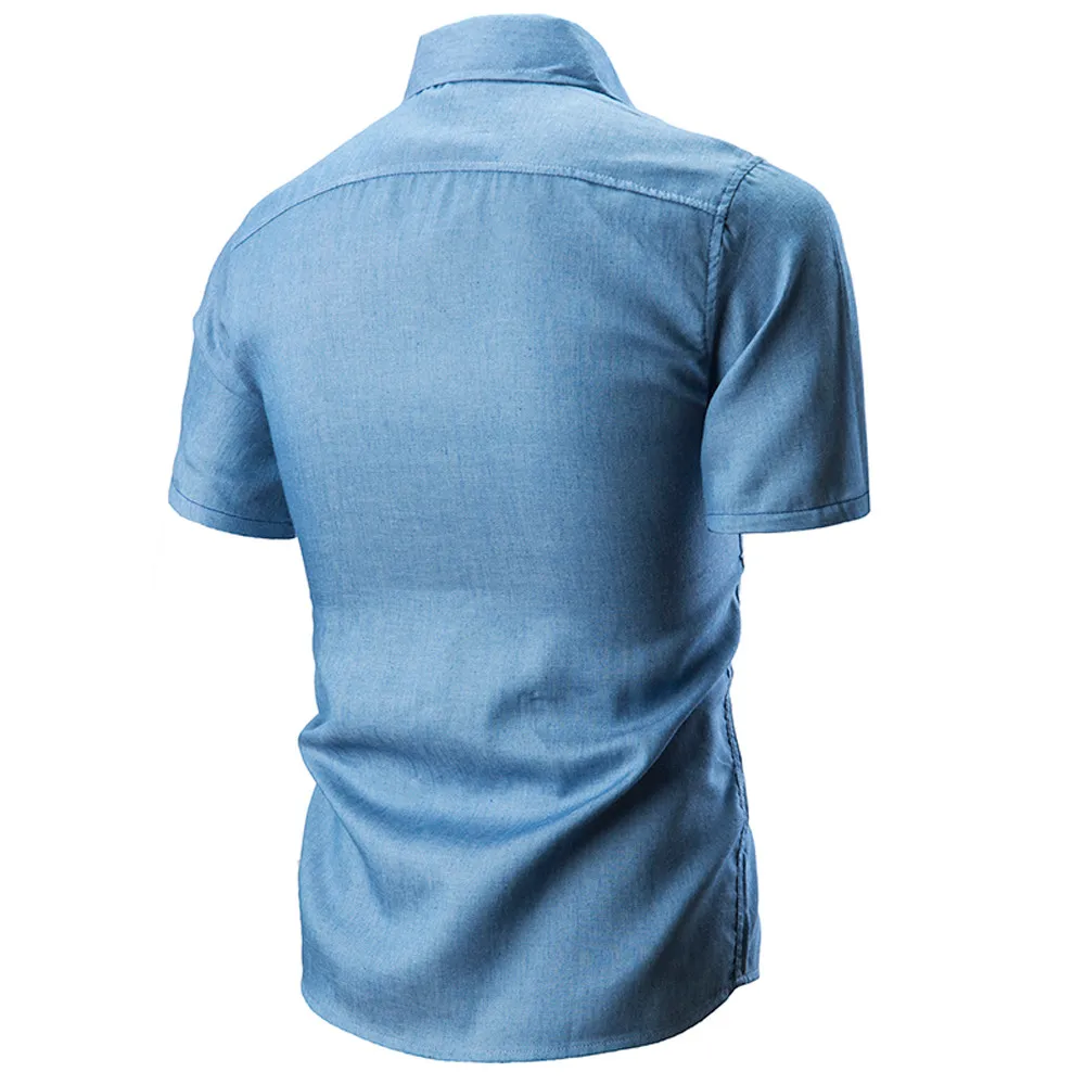 Модная деловая Мужская рубашка высокого качества, однотонная мужская рубашка с коротким рукавом, рубашки camisas de hombre, официальные рубашки для мужчин