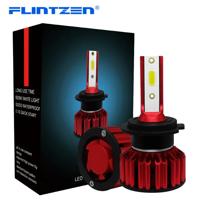 Сверхъяркая Автомобильная фара Flintzen H7 LED H4 светодиодный H11 HB3/9005 HB4/9006