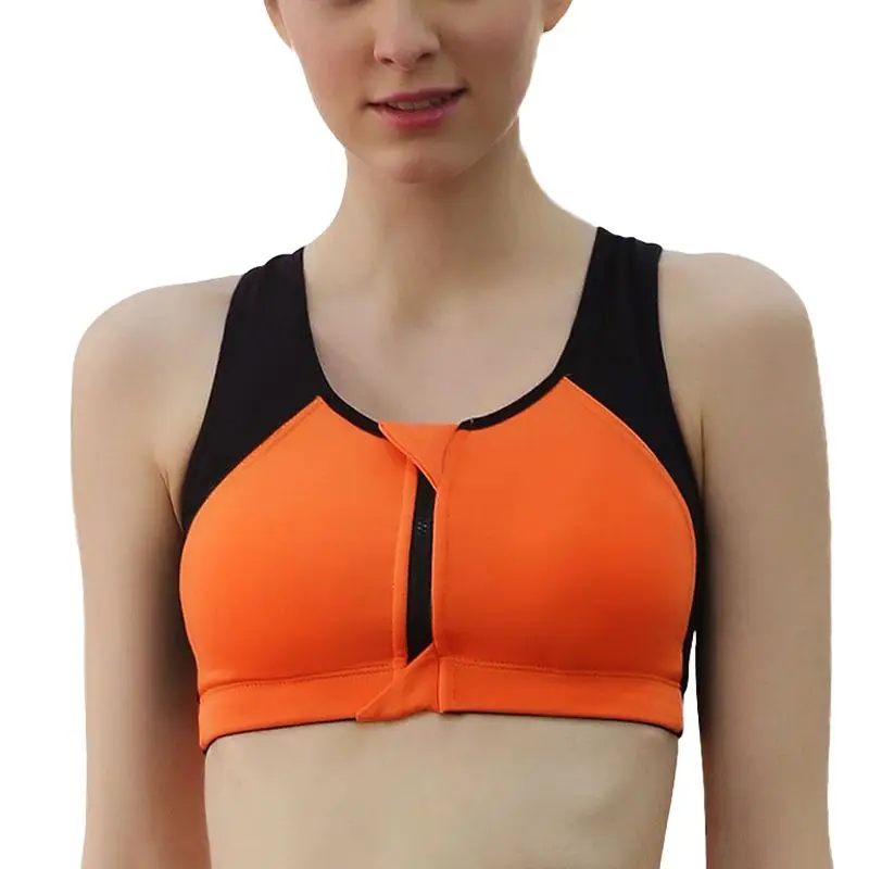 

Women Sport Bra for Running Gym Workout Wire Free Front Zipper Seamless Fitness Woman Yoga Bras ladies sports top